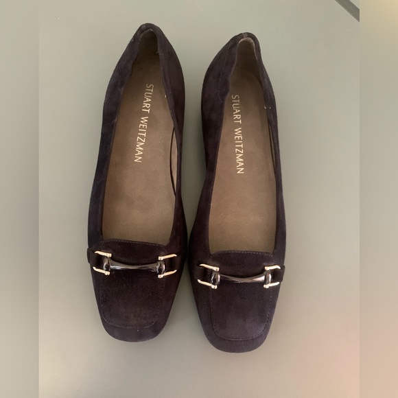 Stuart Weitzman Mocnroll horsebit suede loafers - size 5.5 - black - Picture 2 of 6